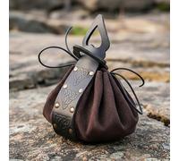 Mittelalterliche Gürteltasche aus Leder | Triquetra-Prägung | Kelten & Wikinger