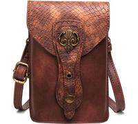 Mittelalterliche Gürteltasche aus Leder - vielseitige Renaissance-Tasche für Ren Faire, Crossbody-Handyhalter und Feen-Zubehör - Brauner Wikinger, Mittelalterliche Renaissance