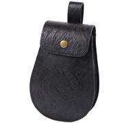 Mittelalterliche Gürteltasche für Männer und Frauen, PU-Leder, Münzhalter, Hüfttasche mit Druckverschluss, für Halloween, Verkleidungen, Schwarz , Einheitsgröße, Mass Beauty