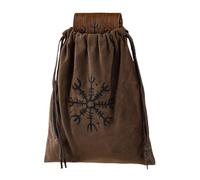 Mittelalterliche Gürteltasche | Vintage-Reise-Geldbörse | Seitentasche | für Festival, Konzert, Wandern, Reisen, Outdoor, Camping, Laufen, Abenteuer, Wandern, braun, Beziehen Sie sich auf die