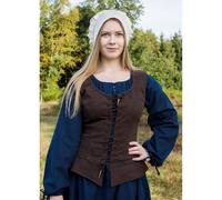 Mittelalterliche Korsage / Miederweste Tilda, braun, Gr. XL