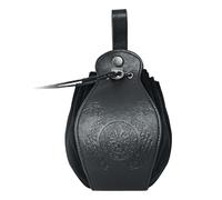 Mittelalterliche Kunstleder Tasche,Gürteltasche mit Wikinger-Prägung,Vintage Renaissance Portable Gürteltasche für Männer und Frauen (Schwarz B)