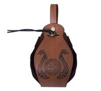 Mittelalterliche Kunstleder Tasche,Gürteltasche mit Wikinger-Prägung,Vintage Renaissance Portable Gürteltasche für Männer und Frauen (Braun B)