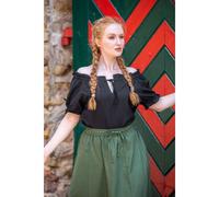 Mittelalterliche Sommerbluse "Otilia" in Schwarz M