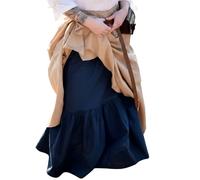 Mittelalterlicher Damen Unterrock aus blauer Baumwolle mit gerafftem Saum - Outlet