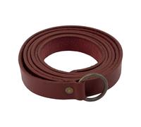 Mittelalterlicher Langgürtel aus Leder mit Eisenring, 160 cm, Rot