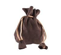 Mittelalterlicher Lederbeutel dunkelbraun