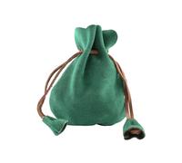 Battle-Merchant Lederbeutel Geldkatze Geldbeutel aus Wildleder | Wikinger Mittelalter LARP (Grün)