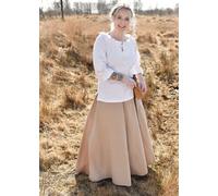 Battle-Merchant Mittelalterlicher Rock Damen Baumwolle | bodenlang und weit ausgestellt in div Farben S-XXL | Mittelalter LARP Kleidung Magd Wikinger (Hellbraun, M)