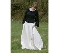 Battle-Merchant Mittelalterlicher Rock Damen Baumwolle | bodenlang und weit ausgestellt in div Farben S-XXL | Mittelalter LARP Kleidung Magd Wikinger (Natur, XXL)