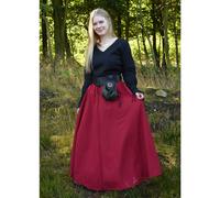 Battle-Merchant Mittelalterlicher Rock Damen Baumwolle | bodenlang und weit ausgestellt in div Farben S-XXL | Mittelalter LARP Kleidung Magd Wikinger (Rot, S)