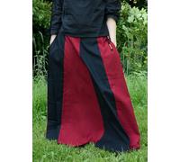 Battle-Merchant Mittelalterlicher Rock Damen Baumwolle | bodenlang und weit ausgestellt in div Farben S-XXL | Mittelalter LARP Kleidung Magd Wikinger (Schwarz/Rot, XL)