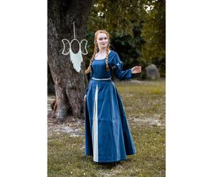 Mittelalterliches Kleid Blau/Natur "Larina" XXL