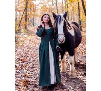 Mittelalterliches Kleid Grün/Natur "Larina"