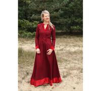 Mittelalterliches Kleid mit Samt-Details weinrot "Meira" S