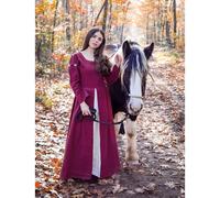 Mittelalterliches Kleid Rot/Natur "Larina" L
