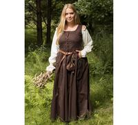 Mittelalterliches Trägerkleid / Überkleid braun "Lene", Gr. M