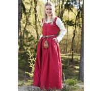 Mittelalterliches Trägerkleid / Überkleid rot "Lene", Gr. M