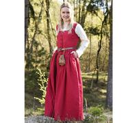 Battle-Merchant ärmelloses Mittelalter Kleid Lene für Damen | Trägerkleid Bauernkleid Überkleid Mieder | Baumwolle | Rot, Gr. S