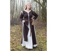 Mittelalterliches Überkleid Marit mit Schnürungen, braun, Gr. XL