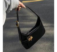Mittelgroße Hobo-Tasche mit schwarzer Schnallen-Dekoration, modische Business-Lässig-Tasche für Frauen, perfekt für Büro, Geschäft und Arbeit