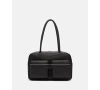 Mittelgroße Tasche aus Ziegenleder schwarz