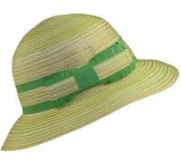 Mittelgroßer Damenhut gestreift in 3 Farben hellgrün, Einheitsgröße