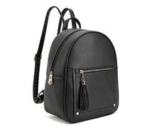 Mittelgroßer Rucksack für Damen, Anti-Diebstahl-Rucksack mit sicherem Reißverschluss und Quaste, Rucksack, schwarz, Medium, Reiserucksäcke