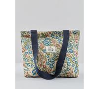 Mittelgroßer Shopper mit Blüten, blau gemustert, Größe Einheitsgröße, Jeans Fritz