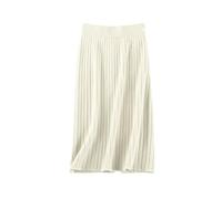 Mittellanger Bleistiftrock Für Damen, Gestrickter Rock Mit Hoher Taille Und Schlitz, Herbst- Und Winter-Stretchrock