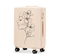 Mittlerer Koffer Wings ABS+ 24" Customized DIRTY WHITE FLOWER Beige