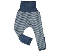 Mitwachsende Wolle Seide Hose blau gestreift Kratzschutz 62/68