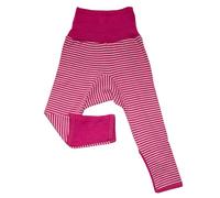 Mitwachsende Wolle Seide Hose pink gestreift Kratzschutz 86/92