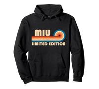 MIU Retro 70s 80s Sunset Stripe Pullover Hoodie, Unisex für Erwachsene, Schwarz, XL