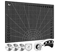 Miuzei Schneidematte A2 Rollschneider Set selbstheilend Ersatzklingen | 3mm PVC bastelunterlage, 60x45cm, schnittfest, rutschfest, 45mm Klinge, für Stoff, Leder, Papier, Nähen, Quilten, schwarz