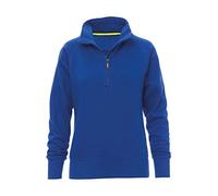 Mivaro Damen Sweat Troyer Blau in Größe XXL - gemütlicher Pullover mit halbem Zipper und Stehkragen - weiches Fleecefutter - idealer Damenpulli für Freizeit, Spaziergang oder Homewear