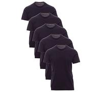 Mivaro Herren 5er Pack T-Shirts Dunkelblau Größe 4XL - Reine Baumwolle, Regular Fit, Rundhals-Ausschnitt - Bequeme Basic Shirts auch in Übergrößen - als Arbeits-, Freizeit- oder Unterziehshirt