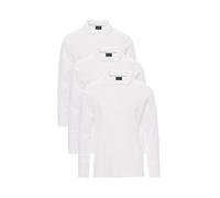 Mivaro Herren Poloshirt Langarm 3er Pack Weiß Größe XL - Polohemd Baumwolle 210g/m² - Regular Fit Poloshirts mit Kragen und Knopfleiste - Arbeitskleidung Gastronomie Service Freizeit Set S bis 5XL