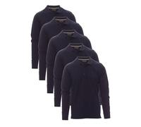 Mivaro Langarm Poloshirt Herren Dunkelblau - Polohemd 5er Pack in XL - Baumwolle Regular Fit Kragen mit Knopfleiste pflegeleicht atmungsaktiv langlebig große Größen S bis 5XL, für Freizeit Business