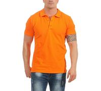 Mivaro Poloshirt Orange für Herren Größe XS, Kurzarm aus atmungsaktiver Baumwolle, mit Polo-Kragen und Knopfleiste, sportlich-elegant und pflegeleicht für Sommer, Büro und Freizeit