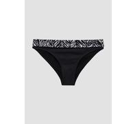 Bikini-Hose S.OLIVER "Kanto", Damen, Gr. 36, N-Gr, schwarz-weiß (schwarz, weiß), Microfaser, Recycling-Polyamid, Animalprint, bedruckt, kontrastfarbene Details, unifarben, Badehosen, mit Umschlagbund