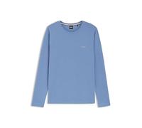 Langarmshirt BOSS "Mix&Match LS", Damen, Gr. XL, light, pastel blau 459, Single Jersey, Obermaterial: 95% Baumwolle, 5% Elasthan, regular fit, Rundhals, eingesetzt eingefasste Kante, Shirts Langarmshi
