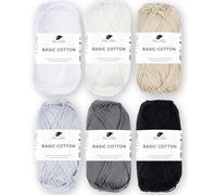 Mix Set - Pro Lana Basic Cotton - 100% Baumwolle 6x50g (Schwarz-Weiß Mix)