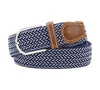 Mixed Color Woven Stretch Braided Belts for Men and Women Fashion Elastic Belts, M, Blue and White