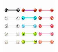 MixPiercing 15 Stk Kunststoff Zungenpiercing Set