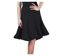 MIYYO Damen Latein Tanzröcke Big Swing Dance Kurzer Skirt Für Cha Cha Rumba Samba,Tanz Kostüm Für Training Wettbewerb Party Performance (Color : Black, Size : M)