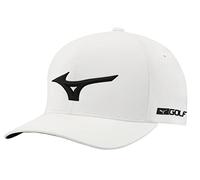 Mizuno Damen Tour Delta Fitted Hat, Weiß/Schwarz, X-Large