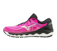 Mizuno Wave Sky 4 (W), Damen-Sportschuhe, Pink Glo/Nimbus Cloud/Atlantis, Größe 37, Pink Glo Nimbus Cloud Atlantis, 37 EU