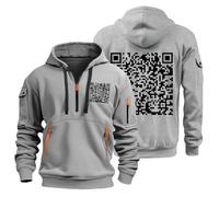 MJBFDC Funny Fu Qr Code Hoodie,Qr Code Hoodie,Scannable Qr Code Hoodie,Fuck You Kapuzenpullover,Qr Code Sweatshirt,Zipper Hoodie,Fu Qr Code Hoodie,Herren Pullover Winter Hellgrau Pullover 3XL