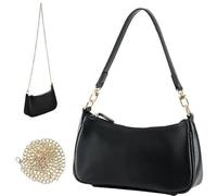MJFENDAI Kleine Handtasche Damen, Umhängetasche Damen, Handtasche Klein Schwarze, PU Leder Handtasche Damen Schwarz Mit Vielen Fächern Und Kartenfächer für Women Damentaschen Sale